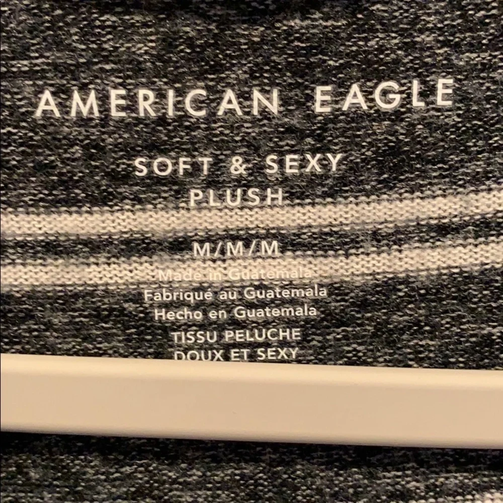 American Eagle Soft&Sexy Plush Gray&White Hoodie M​​​​​​​​​​​​​​​​​​​​​